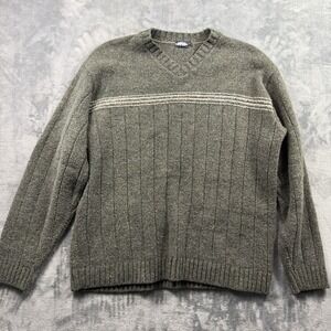 BKE Y2K Long Sleeve Sweater Mens Large Green Stripe Sweater